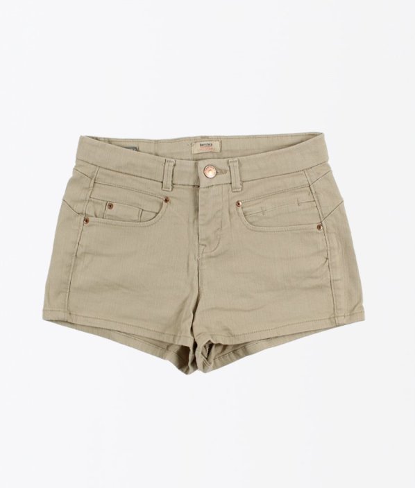 Béžové riflové kraťasy BERSHKA