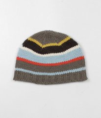 Šedobarevná pruhovaná pletená čepice
