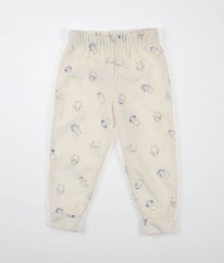 Krémové semišové pyžamové kalhoty s tučňáky NUTMEG
