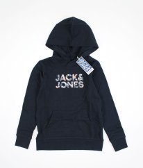 Modrá mikina s barevným nápisem JACK & JONES