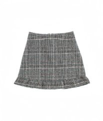 Šedoprůžová teplá károvaná sukně s vlnou a s podšívkou F&F