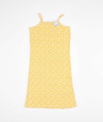 Žluté žebrované šaty s květy KIABI