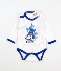 Bílomodré body s obrázkem NEW BABY