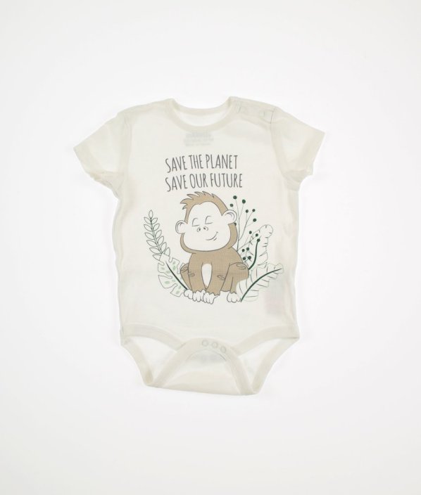 Biele body z biobavlny s obrázkom