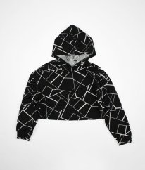 Čiernobiela ľahká crop mikina