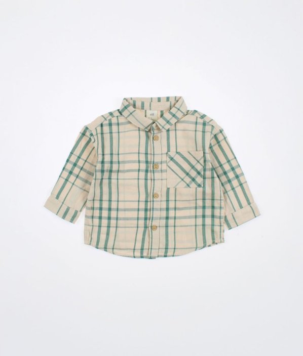 Béžová károvaná flanelová košile H&M