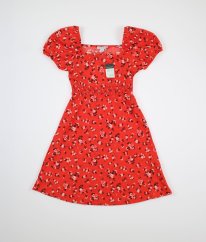 Červené šaty s květy PRIMARK