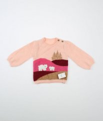 Růžový svetr s medvídky NUTMEG