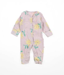 Lila žebrovaný overal s květy NEXT