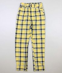 Žluté kárované kalhoty BERSHKA