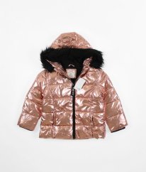 Růžová zimní bunda s metalickým leskem DEFACTO
