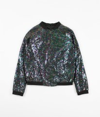 Černá flitrová bunda jaro/podzim NUTMEG