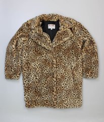 Hnědý plyšový leopardí kabát