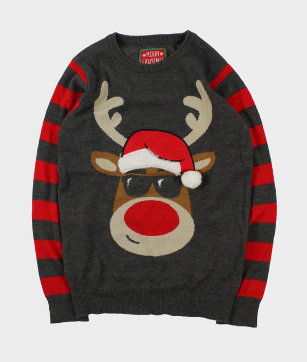 Šedý vánoční svetr