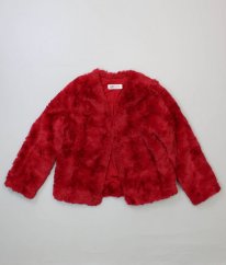 Červená plyšová bunda na knoflík H&M