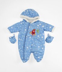 Modrá zimní kombinéza s raketou a rukavičkami DUNNES