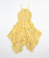 Žluté květované šaty NEW LOOK