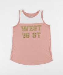 Růžový top s nápisem H&M