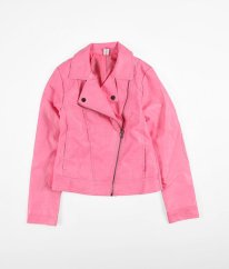 Růžová koženková bunda YIGGA