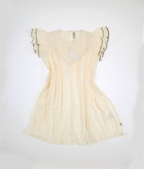 Smetanové MUŠELÍNOVÉ šaty se spodničkou POMP DE LUX