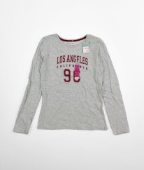 Šedé triko s nápisem a třpytem PRIMARK