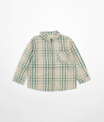 Béžová károvaná flanelová košeľa H&M