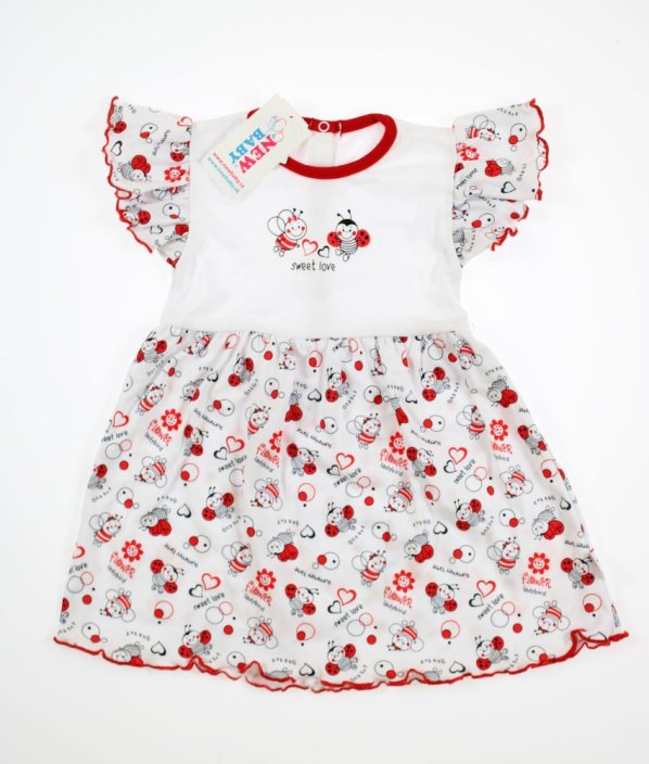 Biele šaty s lienkami NEW BABY