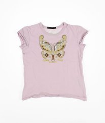 Fialovorůžové tričko s motýlem SISLEY