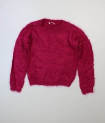 Růžovofialový chlupatý svetr MISS E-VIE