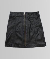 Čierna koženková sukňa RIVER ISLAND