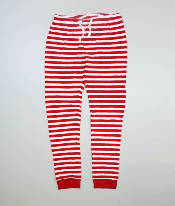 Červenobílé pyžamové kalhoty