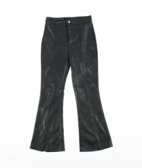 Černé koženkové kalhoty do zvonu RIVER ISLAND
