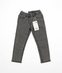 Šedé bavlnou zateplenéskinny rifle s kamínky C&A