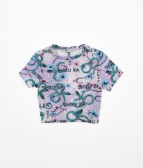 Lila plavkové trčko so vzorom