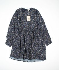 Tmavě modré šaty s přírodou POMP DE LUX