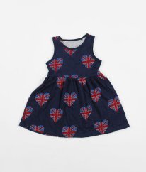 Modré šaty so srdiečkami s britskou vlajkou GEORGE