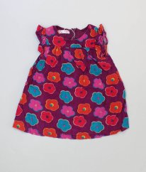 Fialová květovaná manšestrová šatová sukně