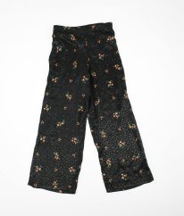 Černé lehké kalhoty s květy RIVER ISLAND