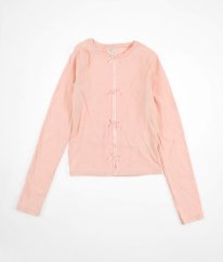 Ružové rebrované tričko s mašličkami ZARA