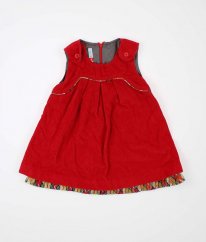Červené manšestrové šaty se spodničkou