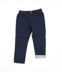 Modré bavlnou zateplené kalhoty H&M