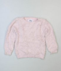 Růžový chlupatý svetr se třpytem YOUNG DIMENSION