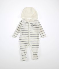 Smetanový proužkovaný zateplený overal DUNNES