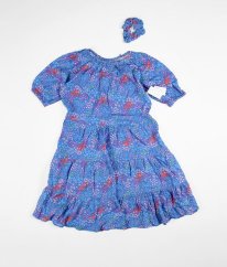 Modré květované šaty s gumičkou NUTMEG