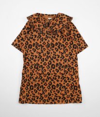 Hnedé leopardie šaty zo silnej bavlny NEXT