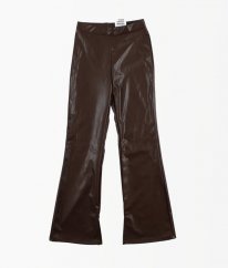 Hnědé koženkové kalhoty H&M