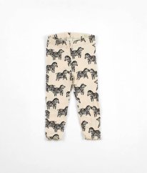 Béžové žebrované legíny se zebrami H&M