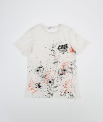 Bílé tričko s barevnými cákanci H&M