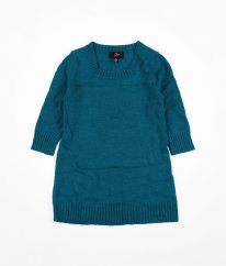 Petrolejové svetrové šaty s trblietkou