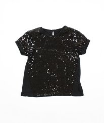 Černá bavlněná halenka s flitrovým předním dílem F&F